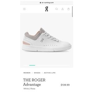 On Running The Roger Advantage White Rose Active Life Sneakers Shoes